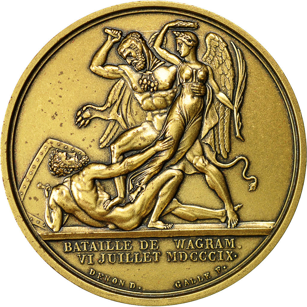 France, Medal, Napoléon, Bataille de Wagram, Denon, MS(64), Bronze