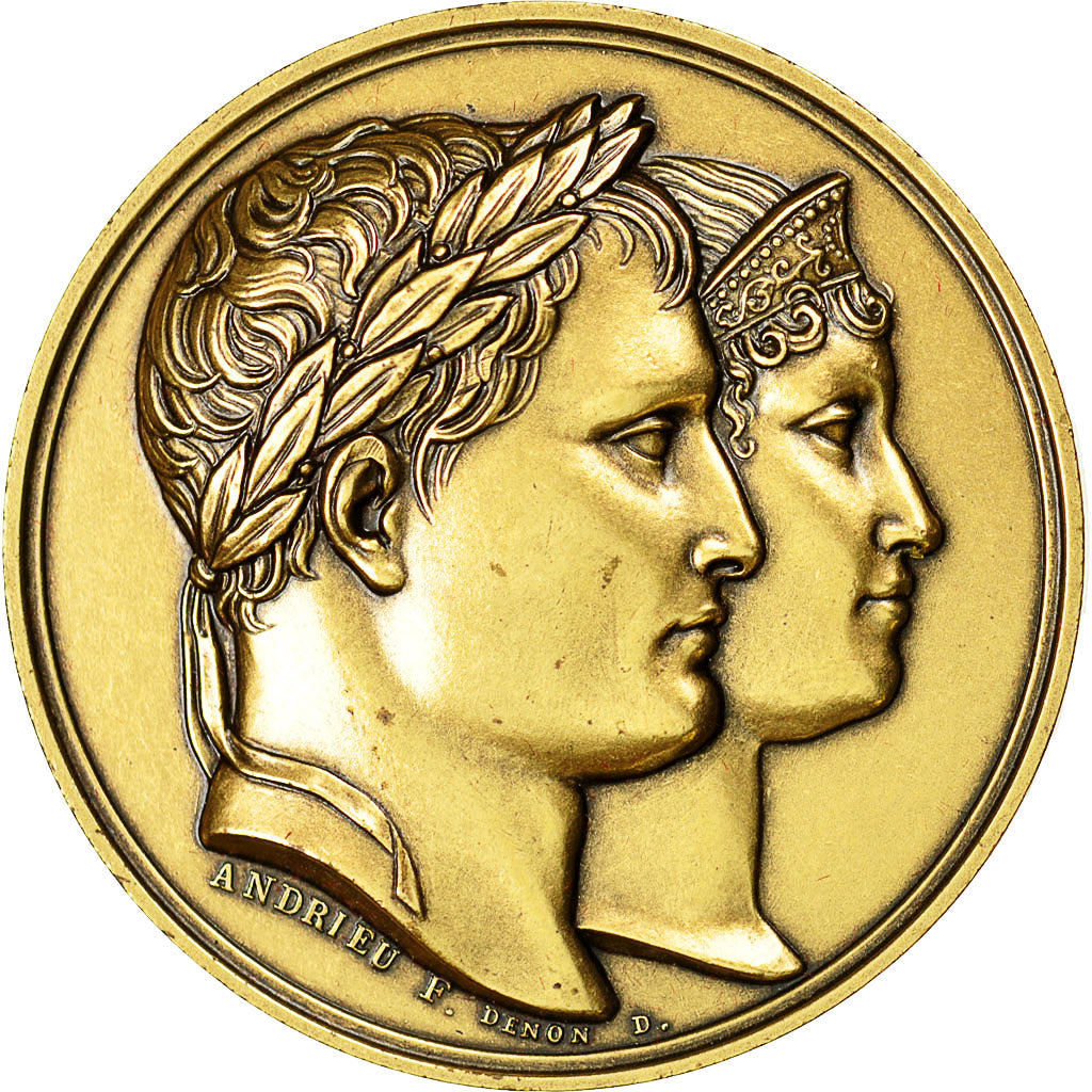 France, Medal, Napoléon et Marie-Louise, Andrieu , Denon , Jaley, MS(64)