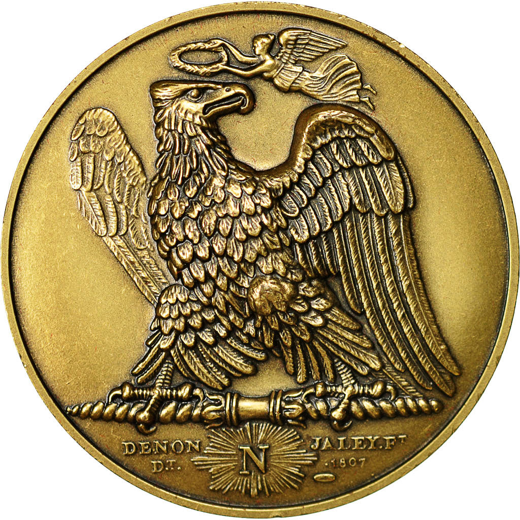 France, Medal, L'Empereur Napoléon Abdique, Denon, MS(64), Bronze