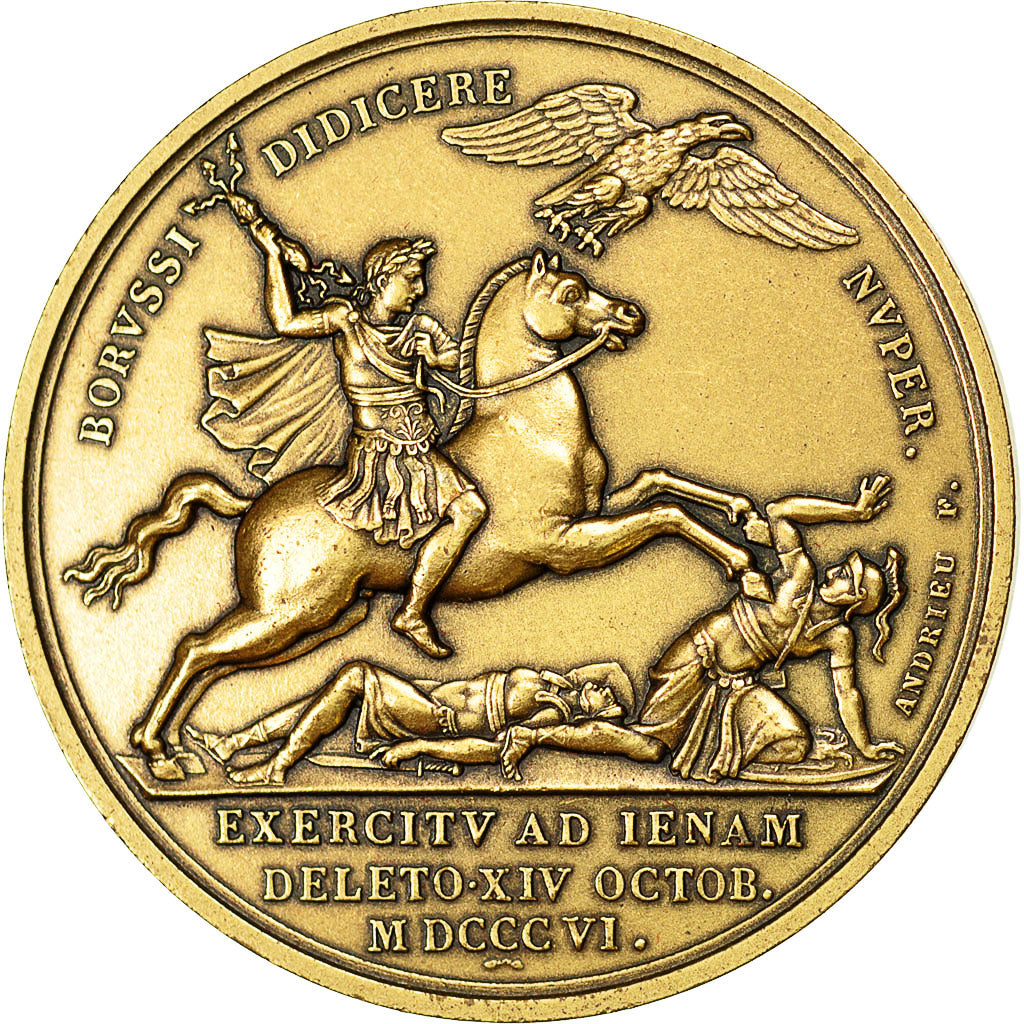 France, Medal, Napoléon Ier, Bataille d'Iena, Denon / Andrieu, MS(64), Bronze