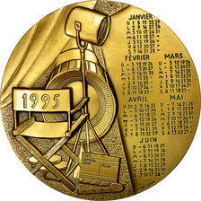 France, Medal, Calendrier, Le Cinématographe, 1995, Pectorin, MS(60-62), Bronze