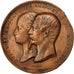 Francia, Medal, Eugénie et Napoléon III, Palais de l'Industrie, 1855, Caqué