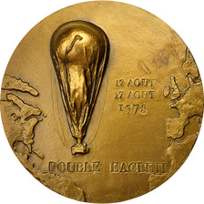 Francia, Medal, 1ère Traversée de l'Atlantique en Ballon Libre, 1979, De La