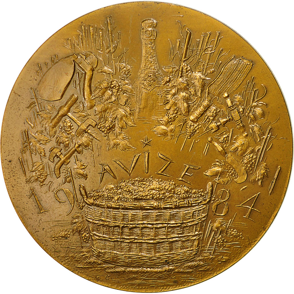 France, Medal, Festival du Champagne, Avize, 1984, Corbin, MS(60-62), Bronze