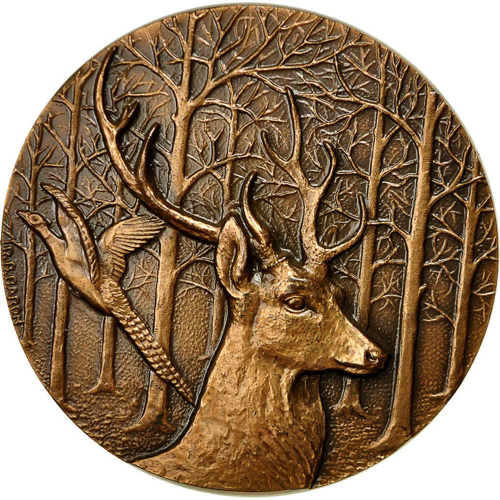 France, Medal, Chasse à Rambouillet, 1977, Baron, MS(63), Bronze