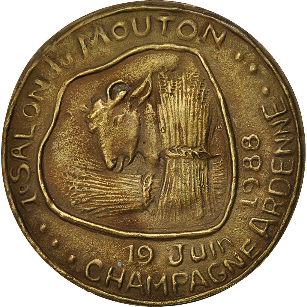 Francia, Medal, 1er Salon du Mouton, Champagne Ardennes, 1988, EBC+, Bronce