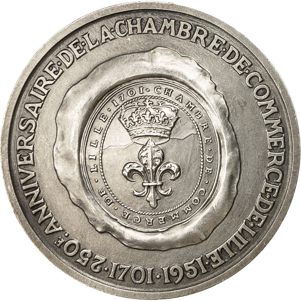 France, Medal, Inauguration du Port Fluvial de Lille, 1951, SPL, Argent