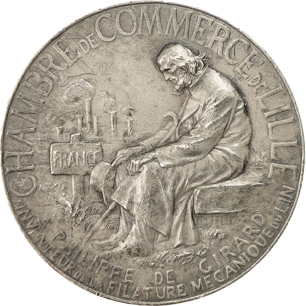 France, Medal, Chambre de Commerce de la Ville de Lille, Lefebvre, AU(55-58)