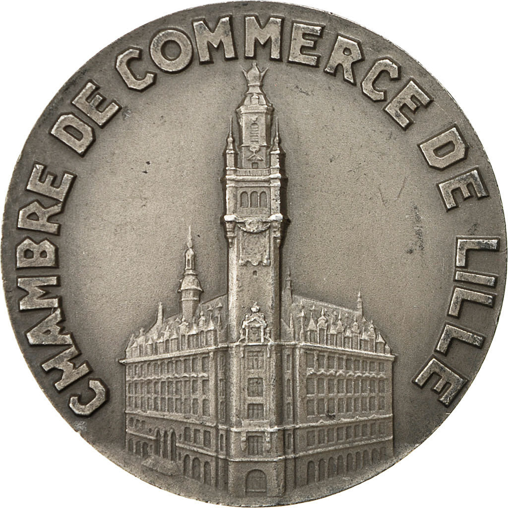 France, Medal, Chambre de Commerce de Lille, Coin, MS(60-62), Silver