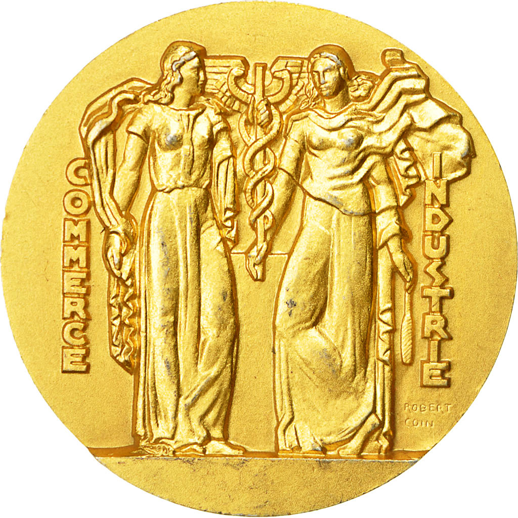 France, Medal, Chambre de Commerce de Lille, Coin, MS(60-62), Vermeil