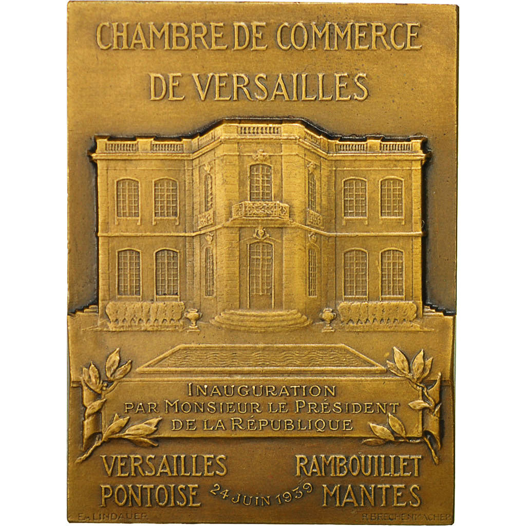 France, Medal, Chambre de commerce de Versailles,, 1939, Grandhomme, MS(63)