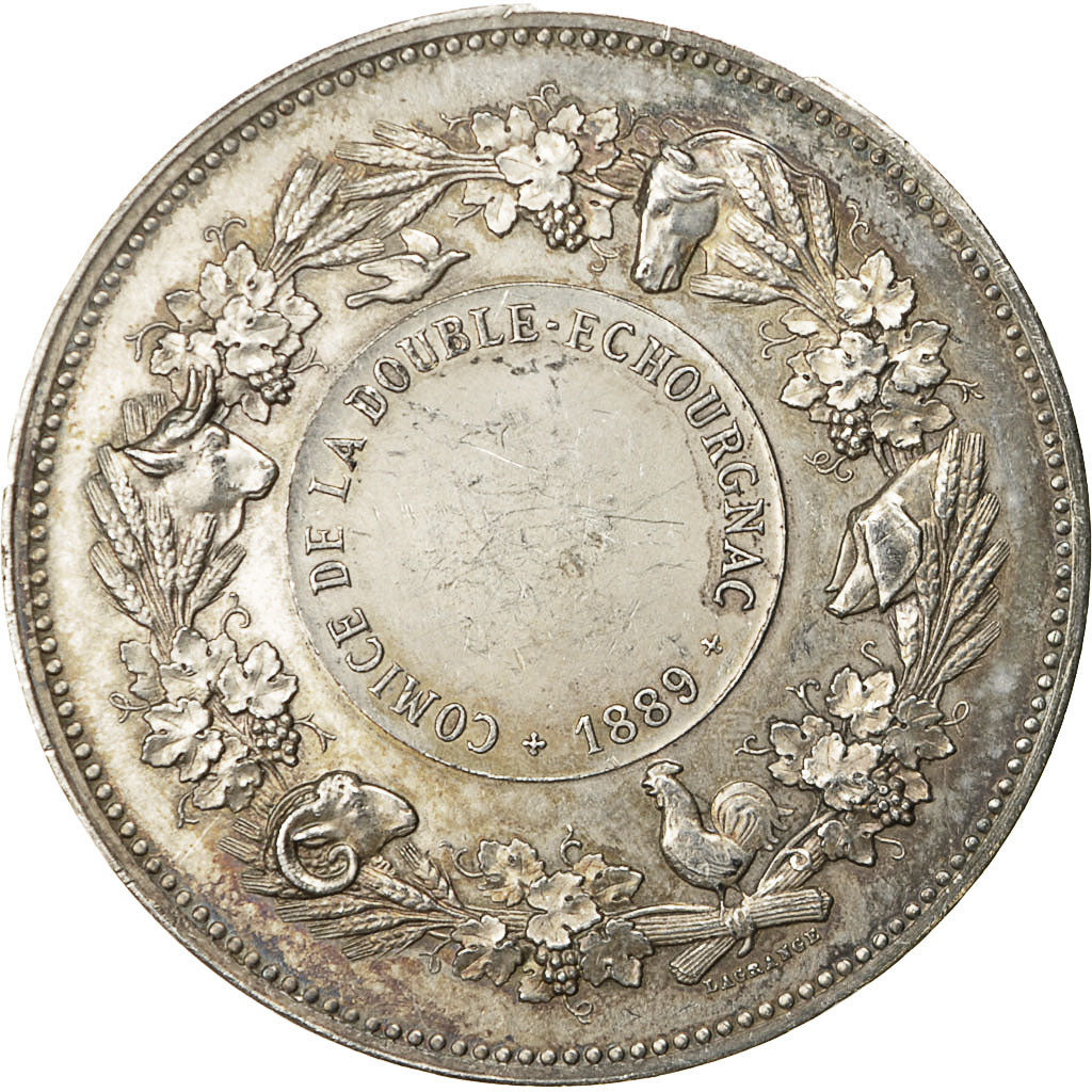 France, Medal, Comices de la Double Echourgnac, 1889, Lagrange, AU(55-58)