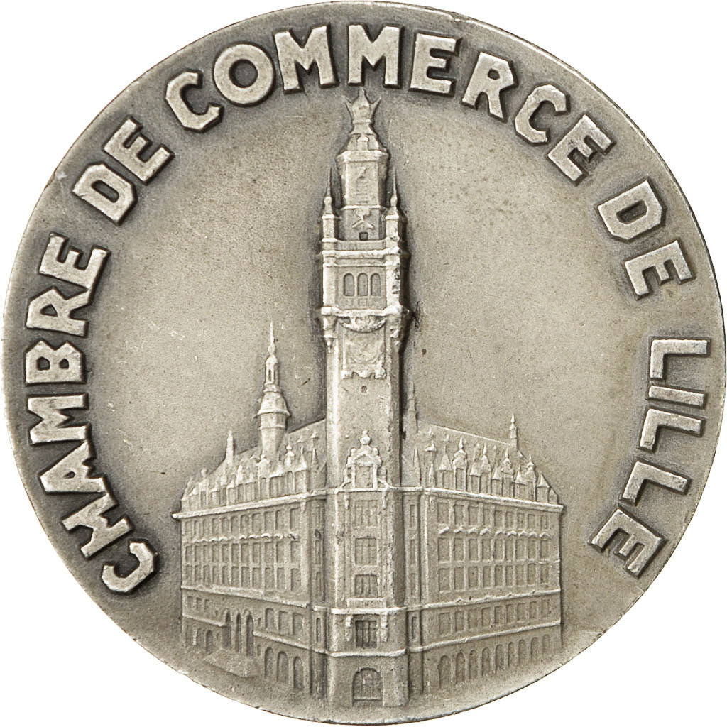 France, Medal, Chambre de Commerce de Lille, Coin, MS(60-62), Silver