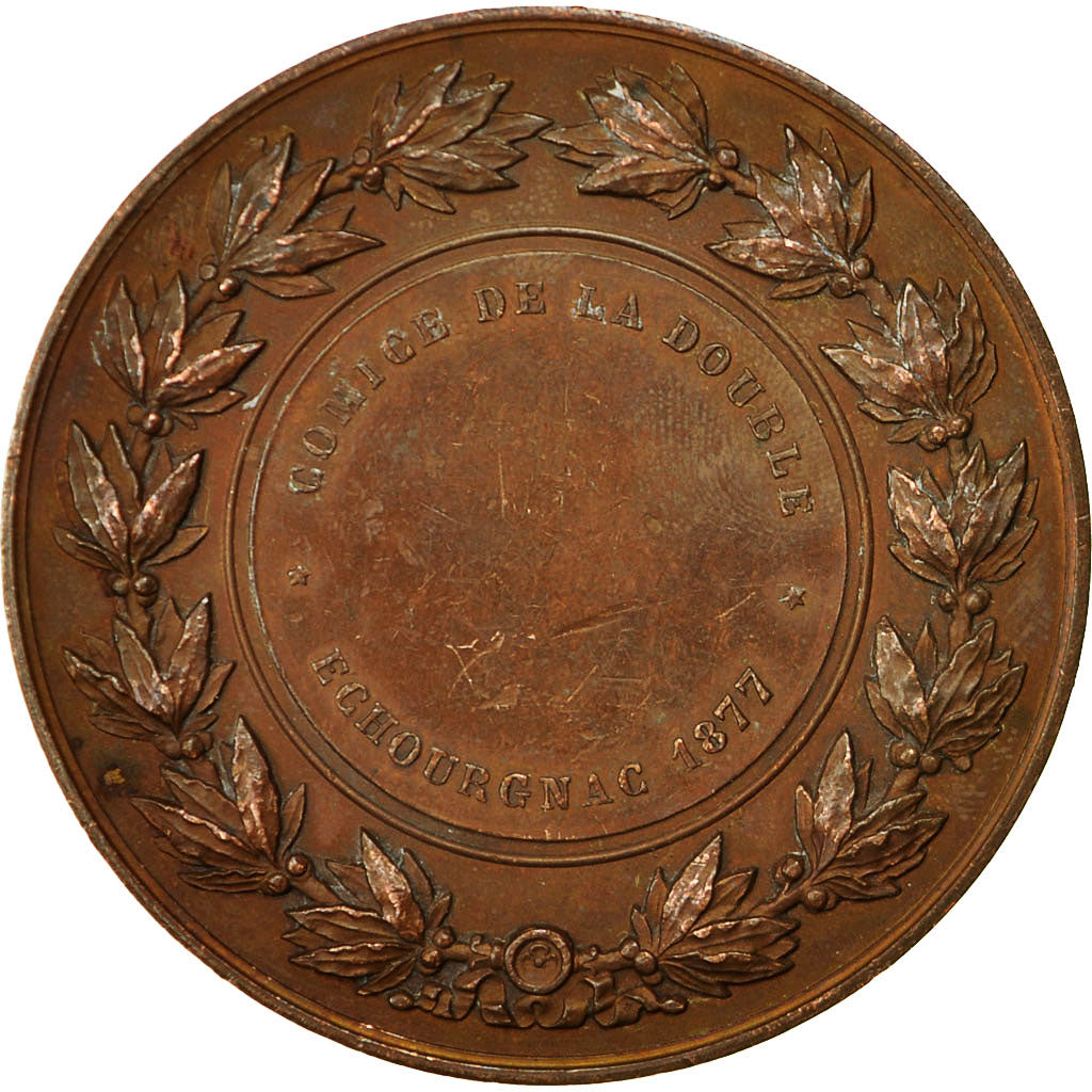 Francia, Medal, Comices de la Double Echourgnac, Marianne, 1877, Galle, SPL