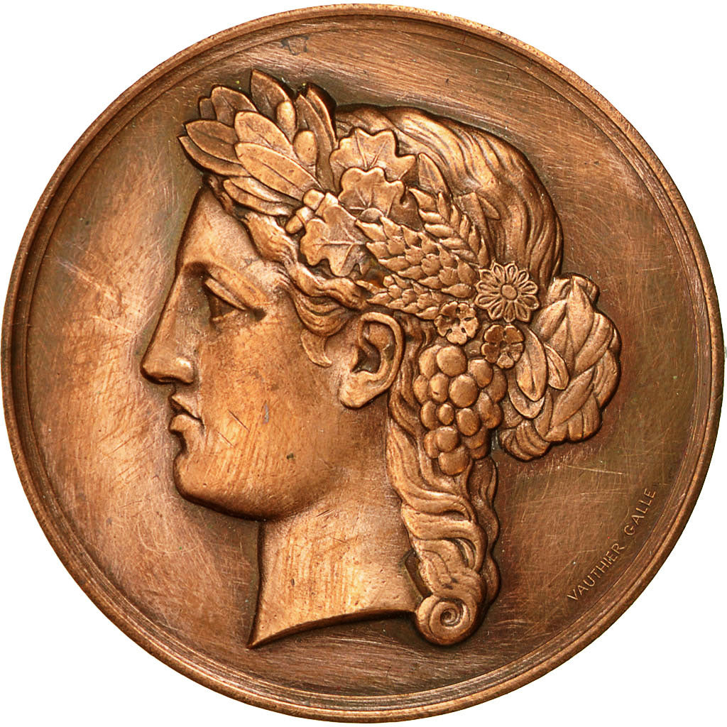 France, Medal, Comices de la Double Echourgnac, Marianne, 1877, Galle