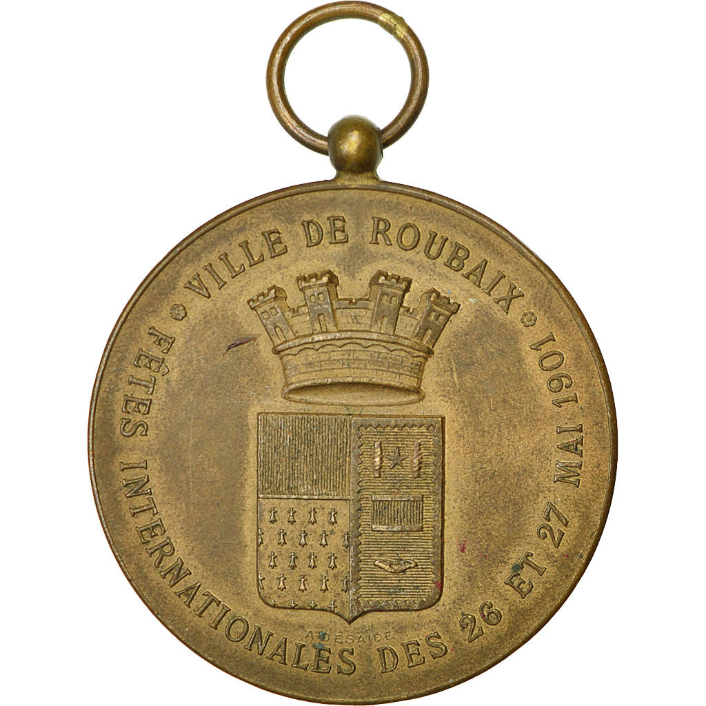 Francja, Medal, Fetes Internationales, Ville de Roubaix, Marianne, 1901