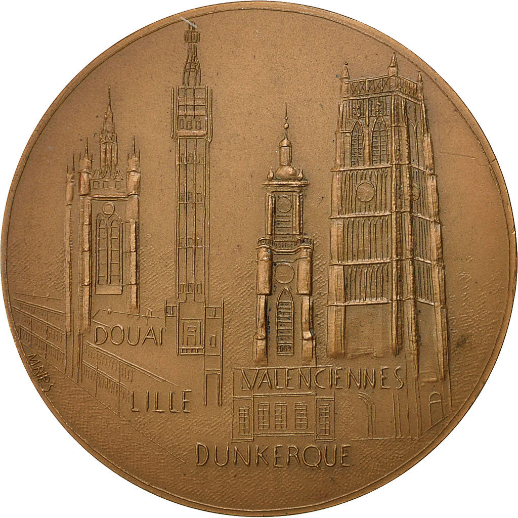 France, Medal, Cinquantenaire de la Société Numismatique du Nord, 1973