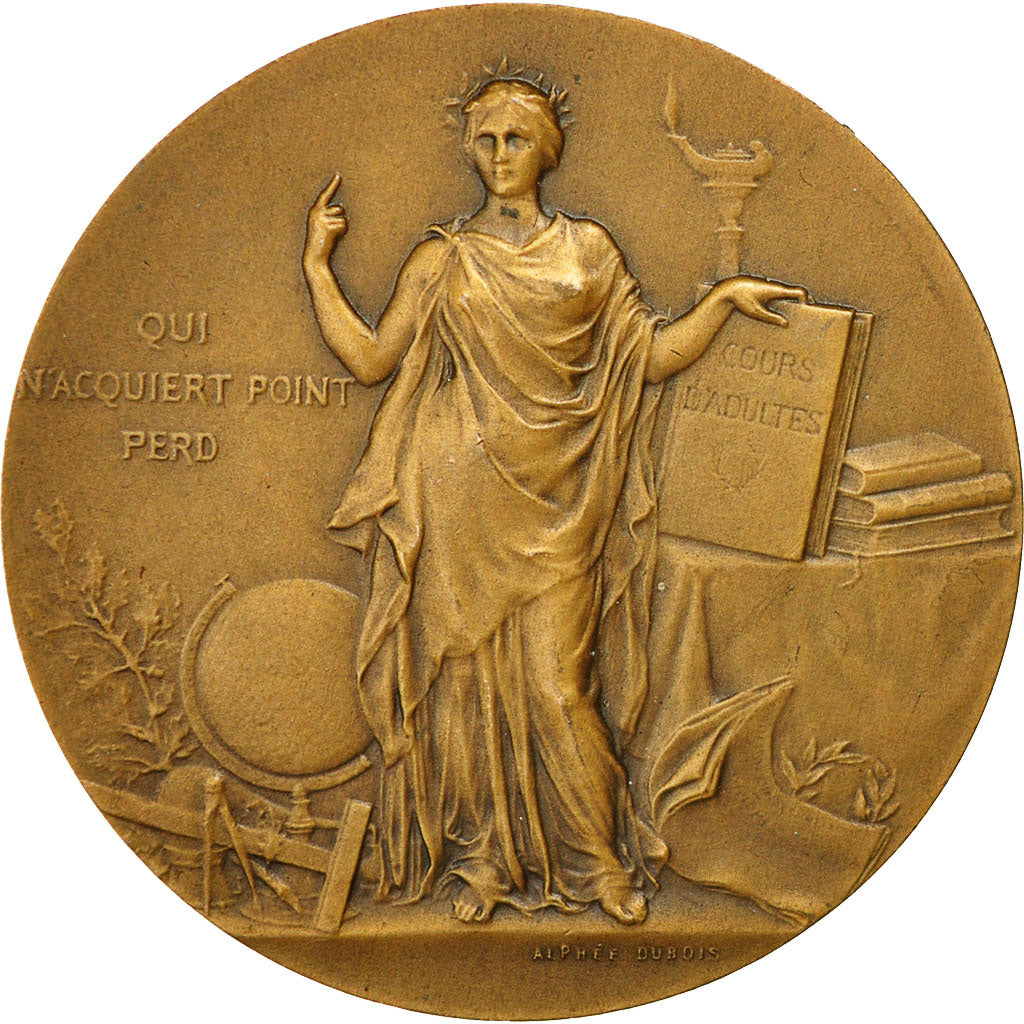 France, Medal, Ministère de l'Instruction Publique, Dubois.A, MS(63), Bronze