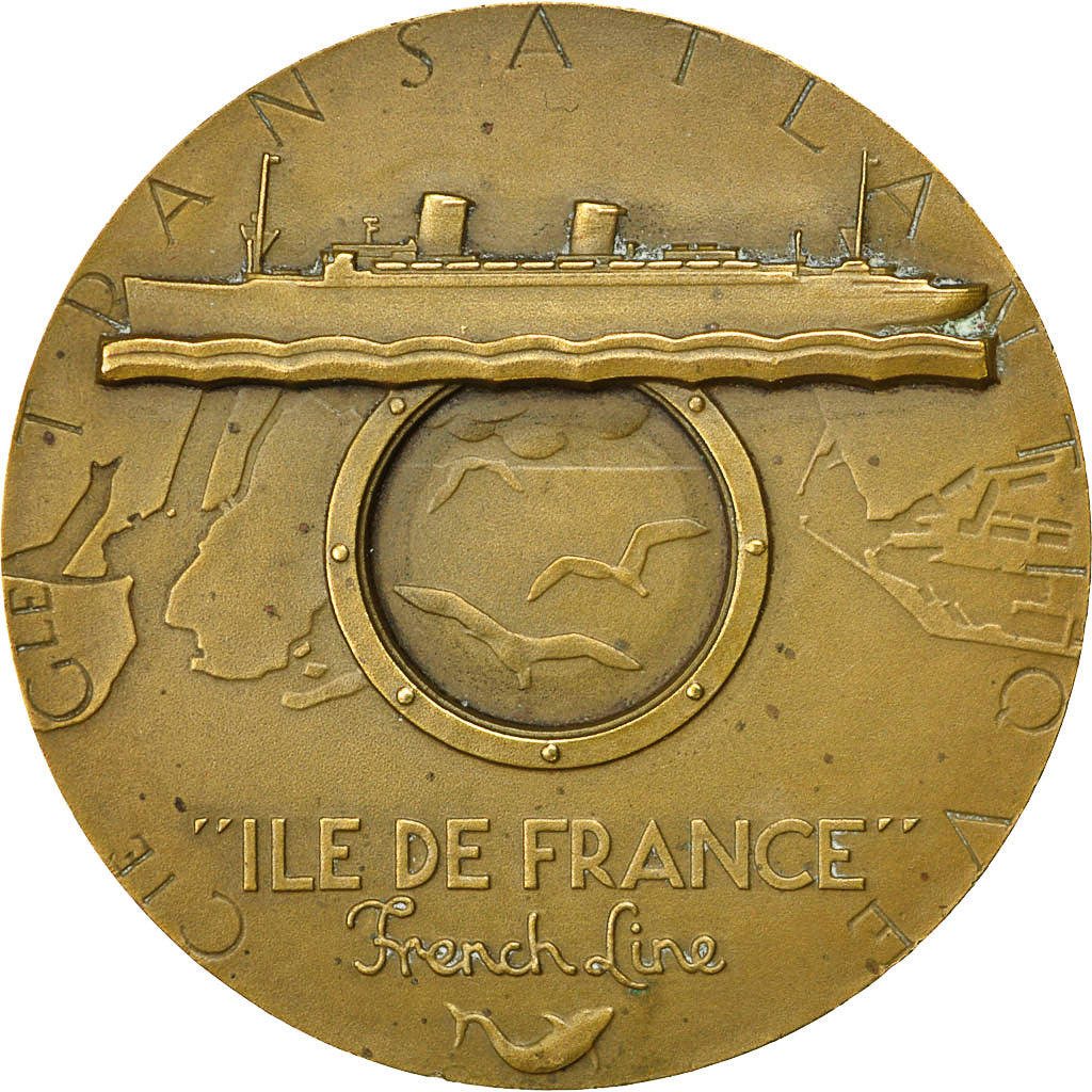 Frankreich, Medal, Compagnie Générale Transatlantique, Ile-de-France, Renard