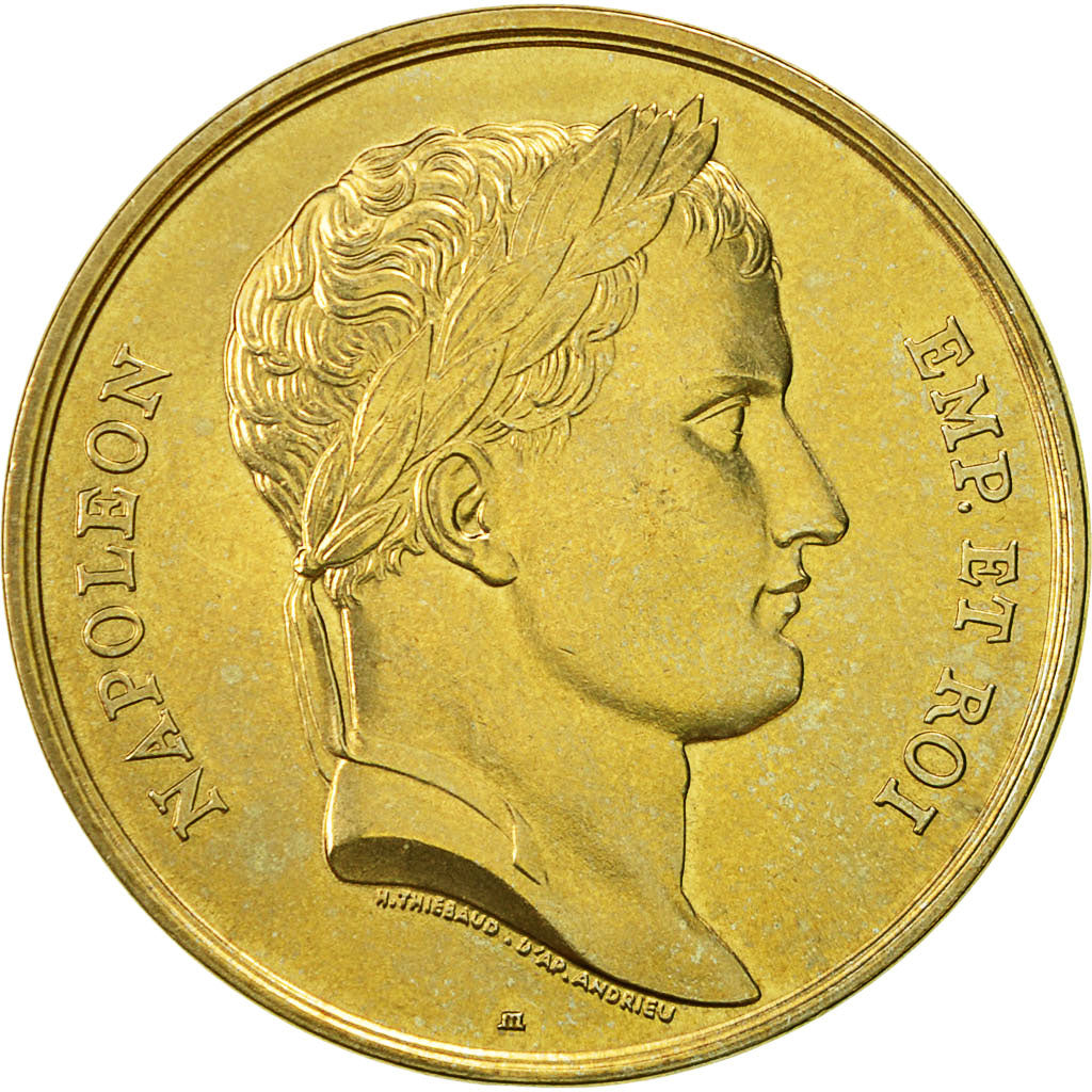 France, Medal, Napoléon Empereur et Roi, David, MS(63), Nickel-brass