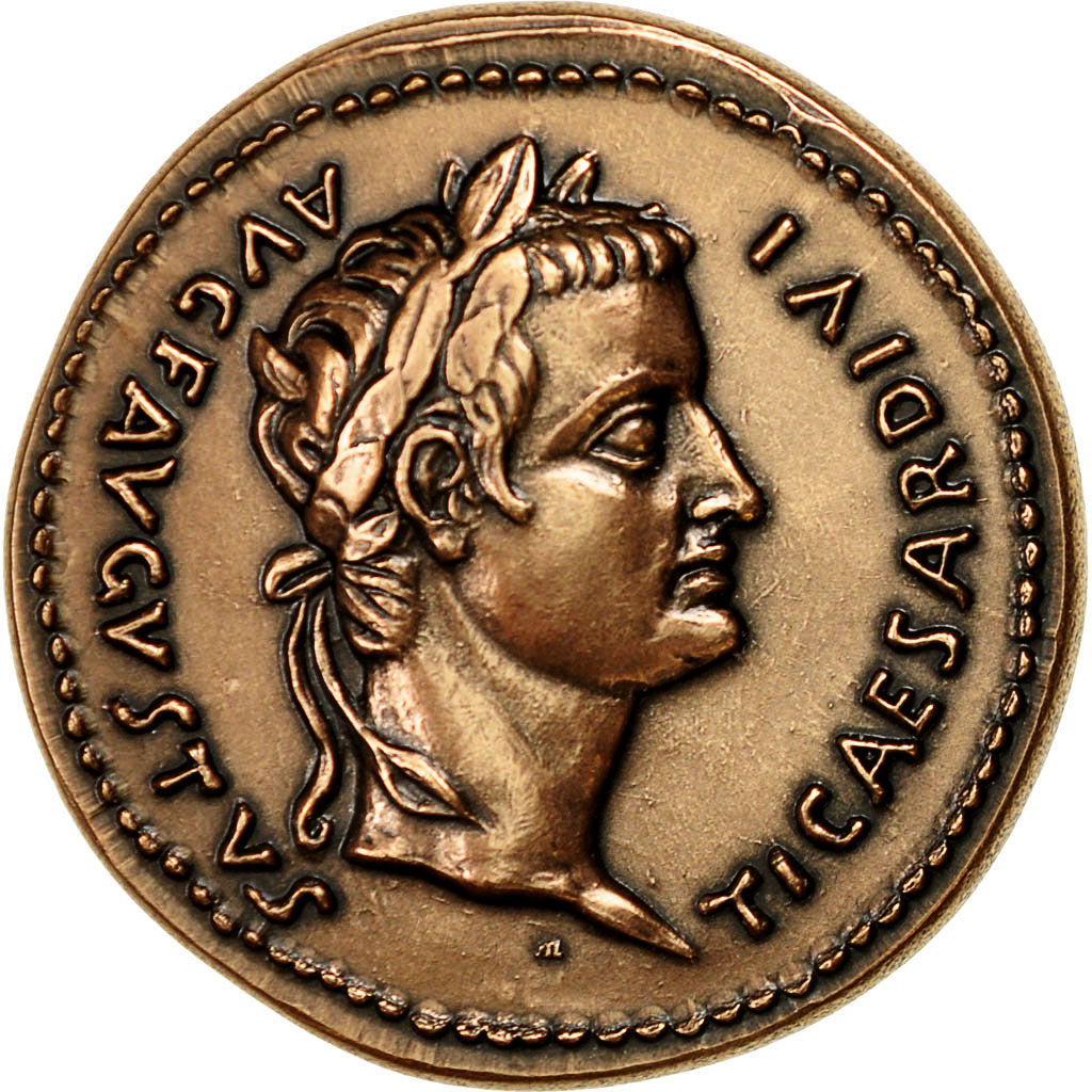 Francja, Medal, Reproduction Monnaie Antique,  Tibère, MS(64), Miedź
