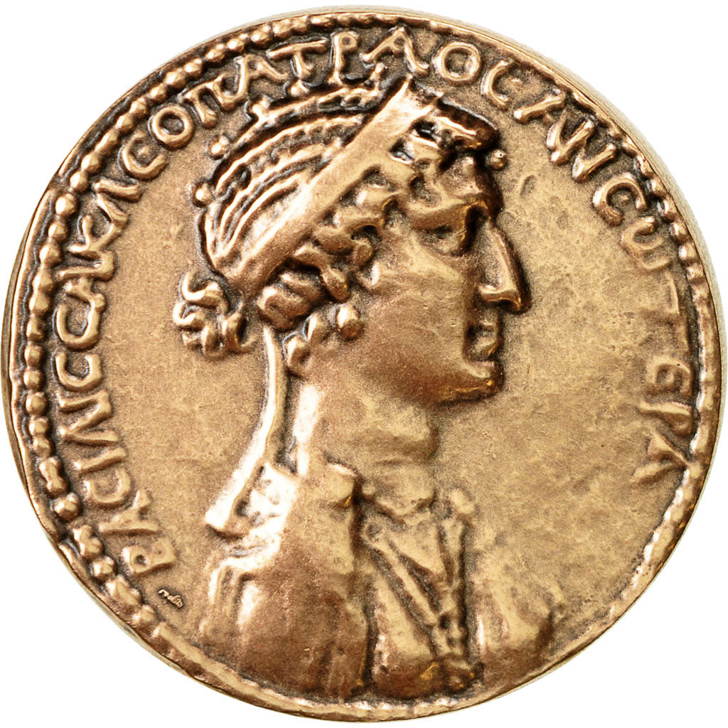 Francia, Medal, Reproduction Monnaie Antique, Cléopâtre, SC, Cobre