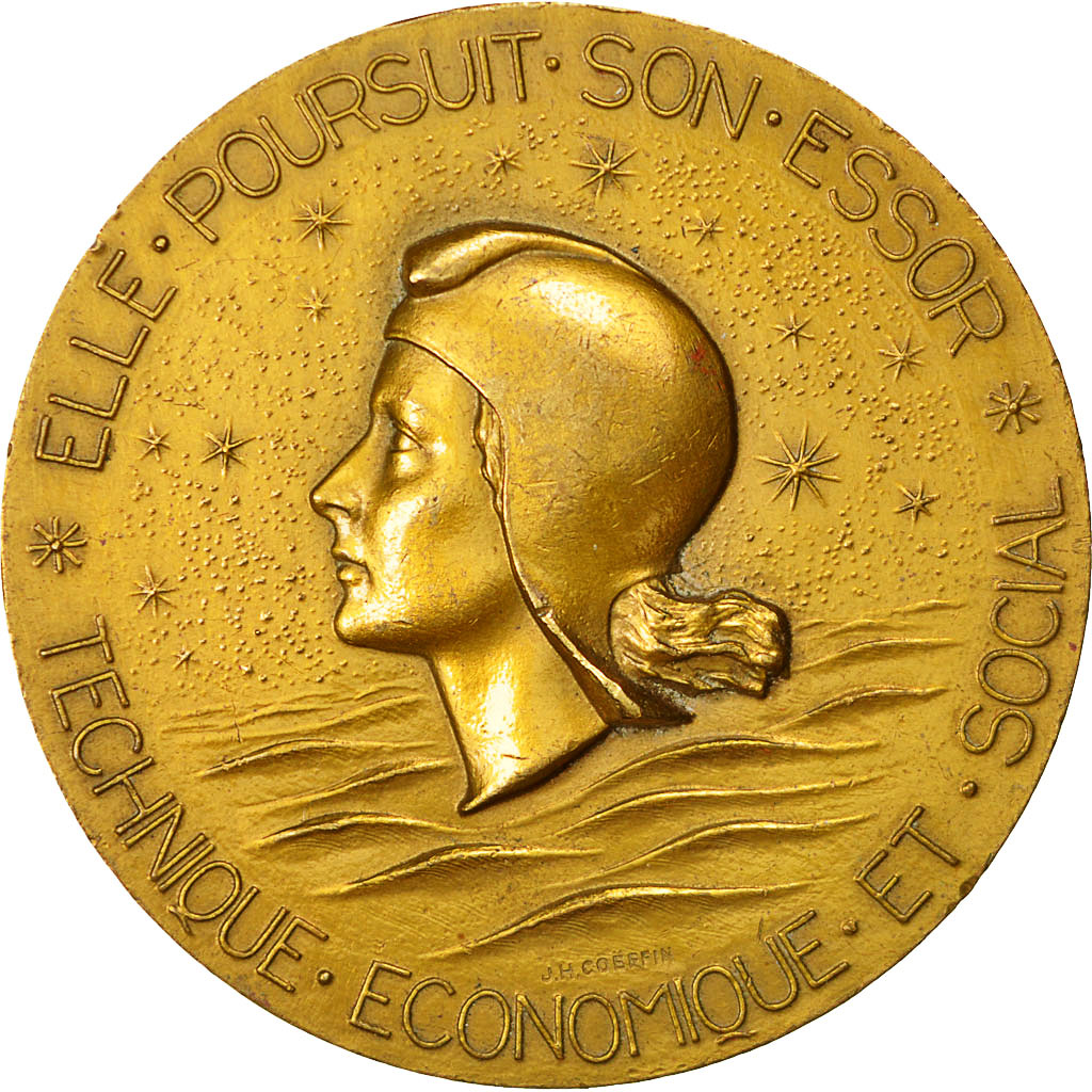 France, Medal, Compagnie Générale Transatlantique, France, Coeffin, SUP+