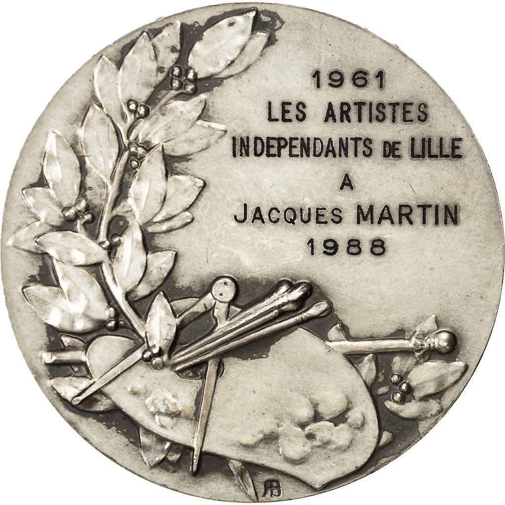 Francja, Medal, Hommage des Artistes de Lille à Jacques Martin, 1988, R.B