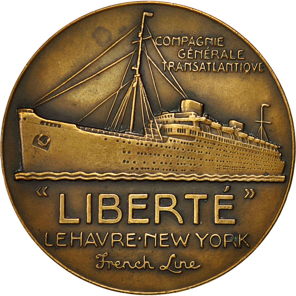 France, Medal, Compagnie Générale Transatlantique, Liberté, Vernon, MS(63)