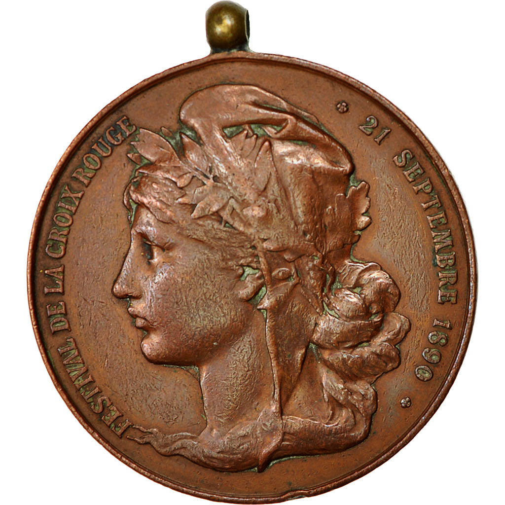 Frankrijk, Medal, Festival de la Croix Rouge, Ville de Tourcoing, 1890, ZF+
