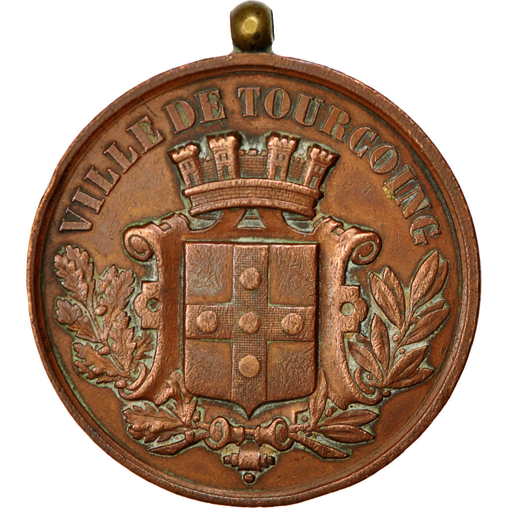 Frankrijk, Medal, Festival de la Croix Rouge, Ville de Tourcoing, 1890, ZF+