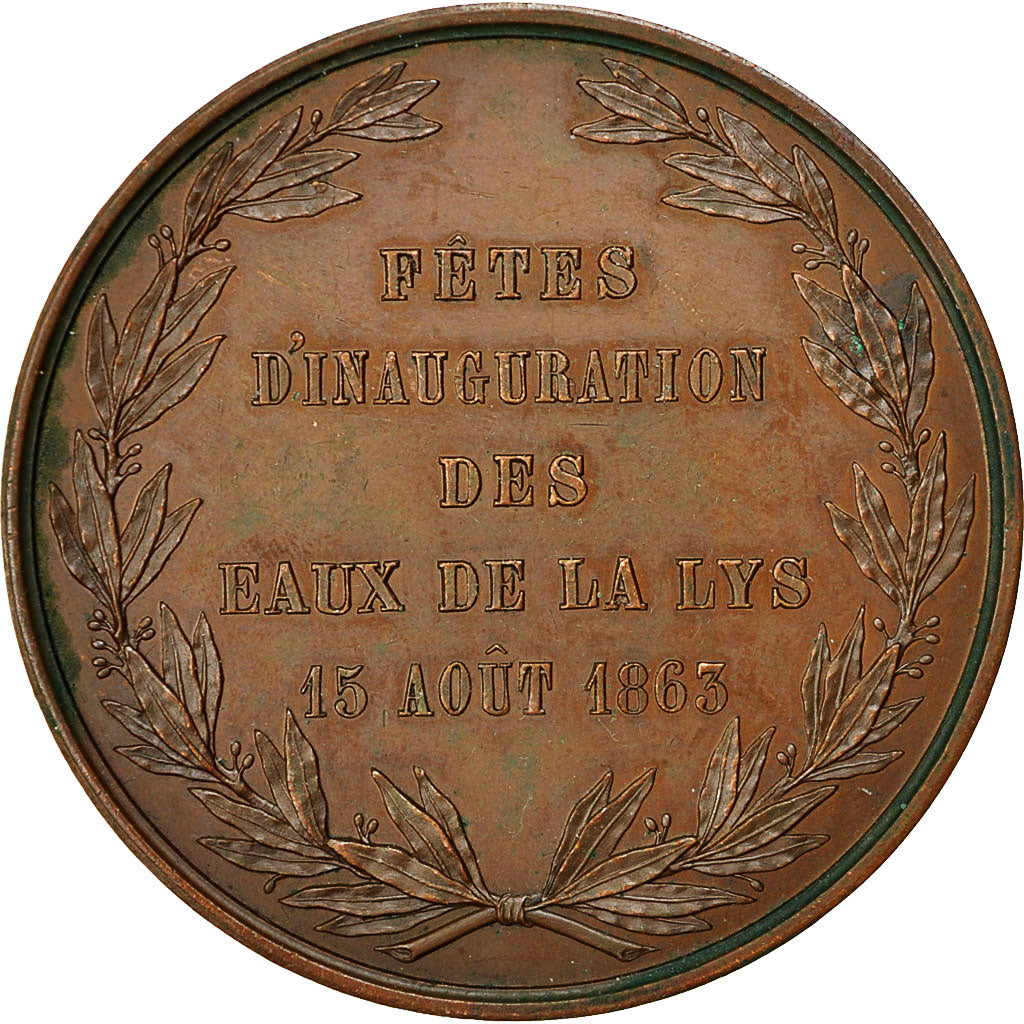 Francja, Medal, Fetes d'Inauguration des Eaux de la Lys, 1863, Reboux