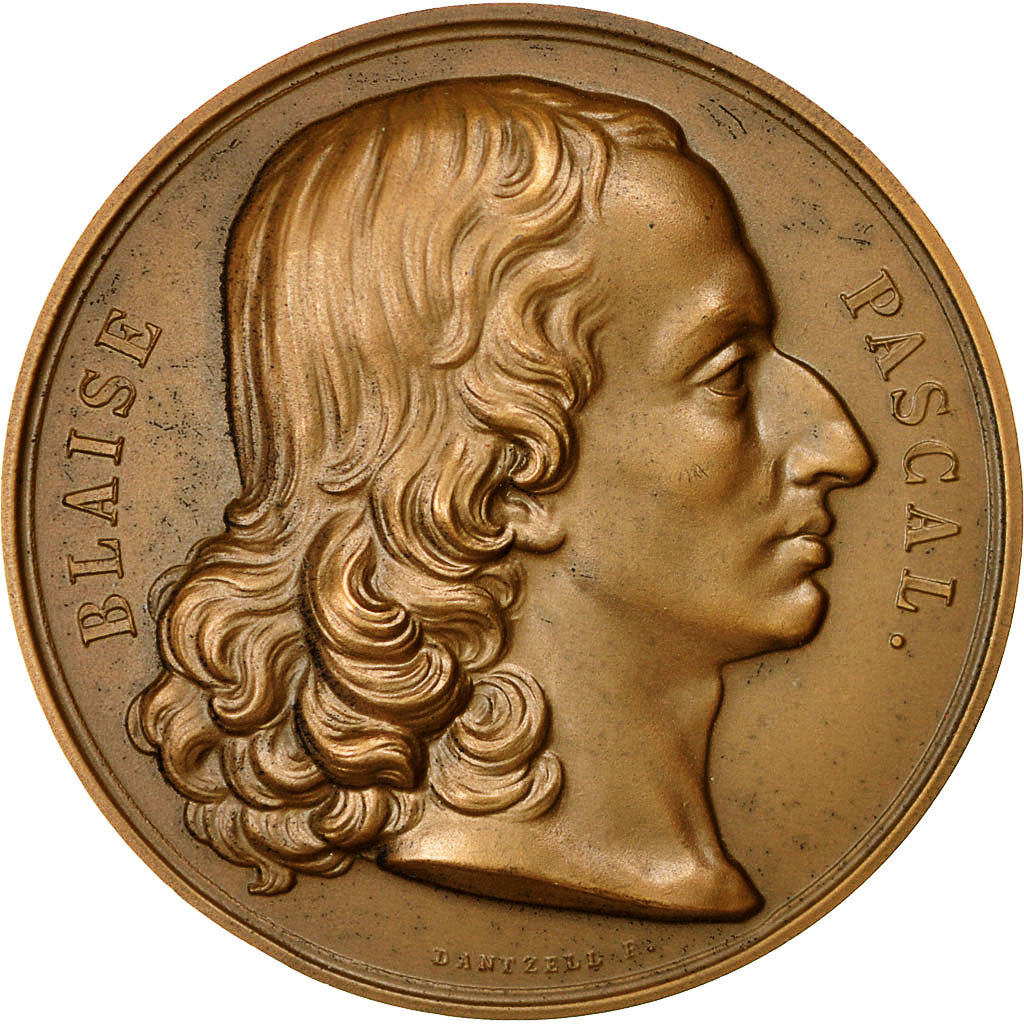 France, Medal, Compagnie I.B.M France, Blaise Pascal, 1969, Dantzell, MS(63)