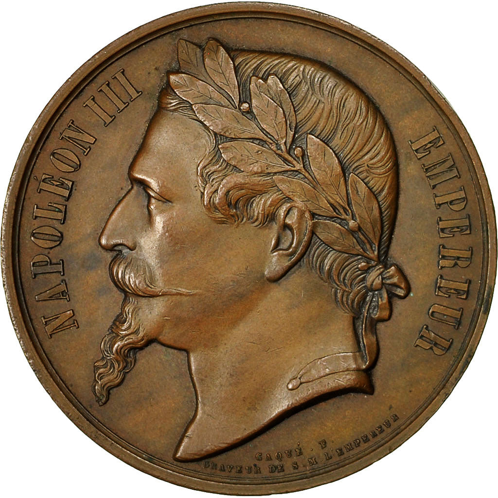 France, Medal, Société Protectrice des Animaux, 1866, Caqué, SUP+, Cuivre