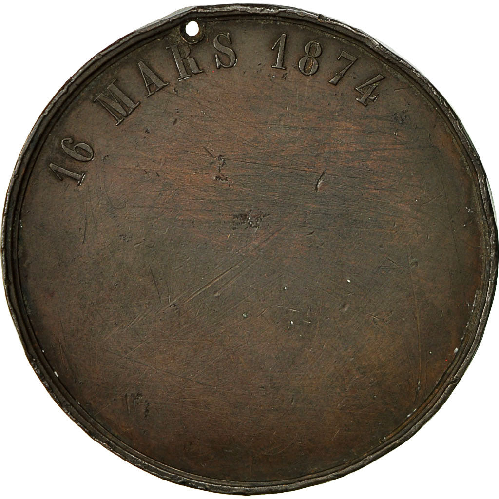 France, Medal, Napoléon Né à Paris le 16 Mars 1856, 1874, Merley, AU(50-53)