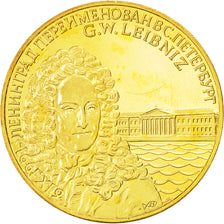 Russie, Medal, CCCP Russie, G.W.Leibniz, 1991, SPL+, Nickel-brass
