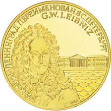 Rusland, Medal, CCCP Russie, G.W.Leibniz, 1991, UNC, Nickel-brass