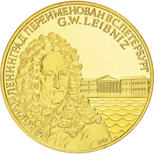 Russie, Medal, CCCP Russie, G.W.Leibniz, 1991, SPL+, Nickel-brass