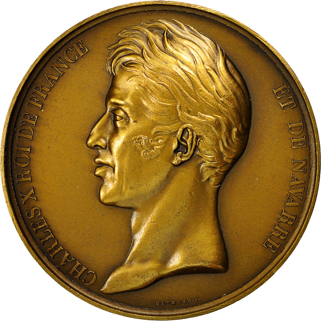France, Medal, Charles X, Prise d'Alger, Gayrard, MS(64), Bronze