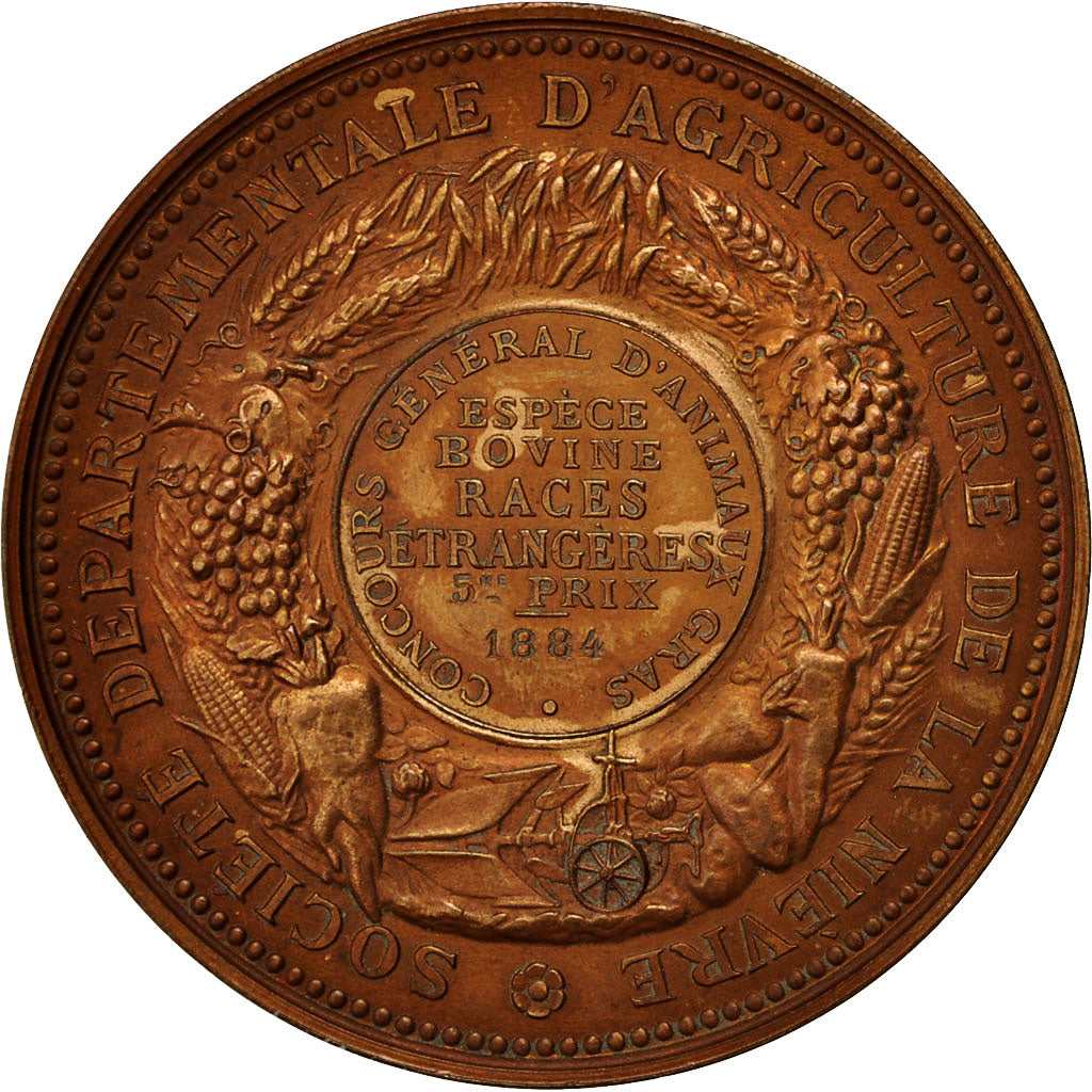 France, Medal, Société Départementale d'Agriculture de la Nièvre, 1884