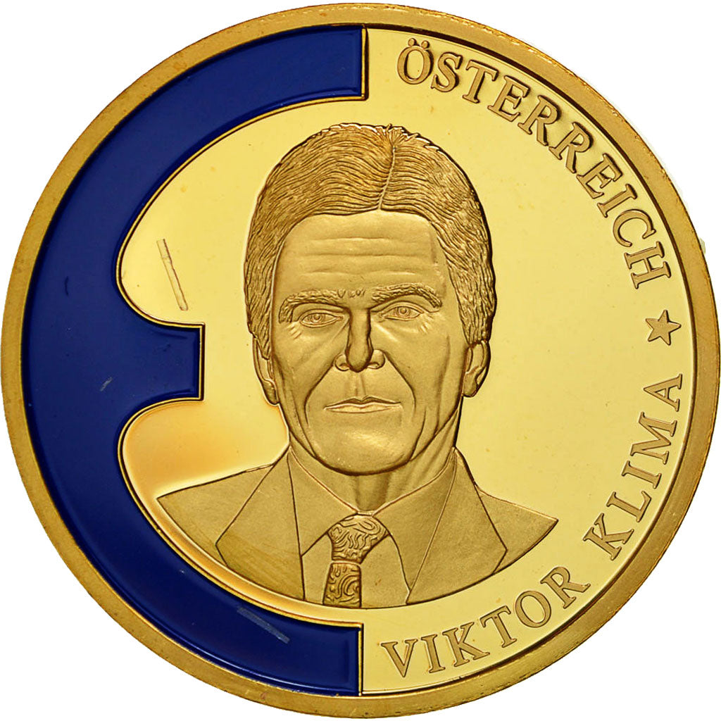France, Medal, Europa 1998, Viktor Klima, MS(64), Copper Gilt