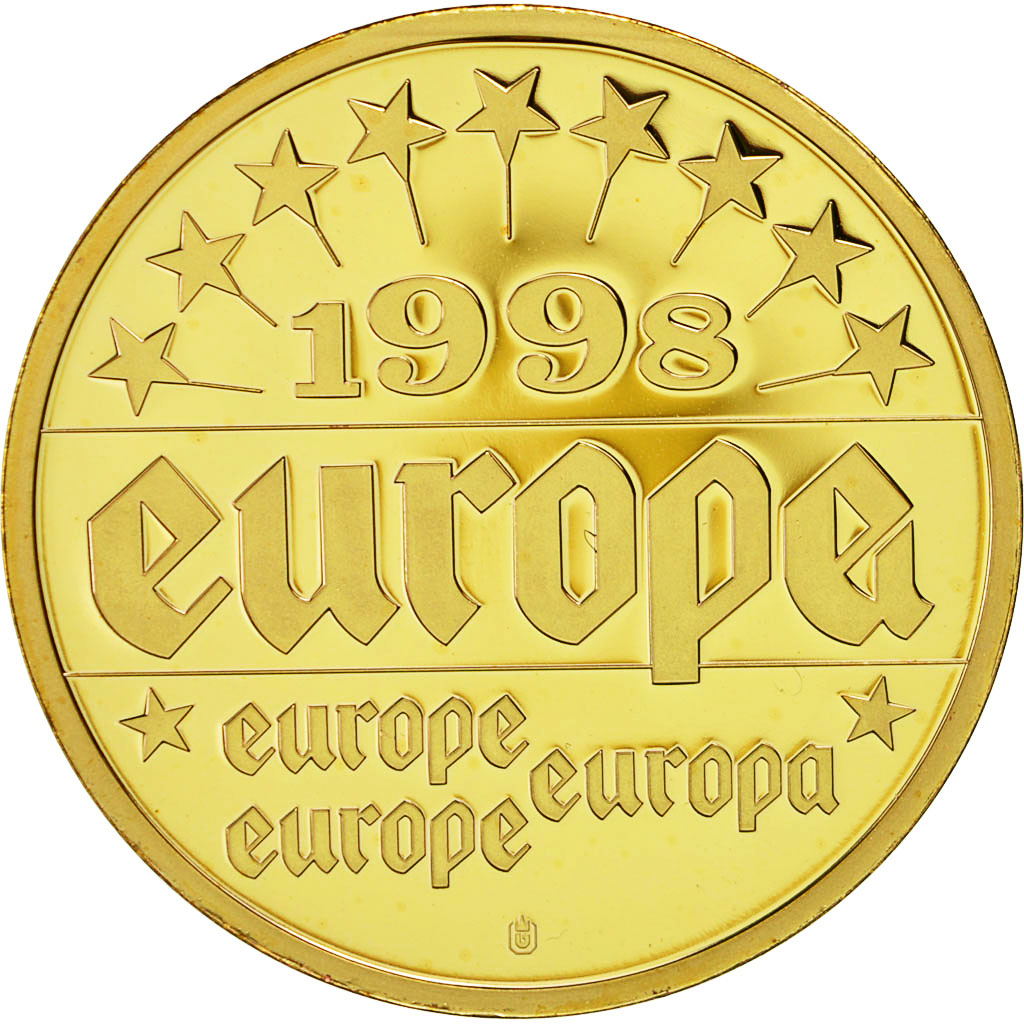 Francia, Medal, Europa 1998, José Maria Aznar, Espagne, SPL+, Rame dorato