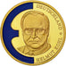 Frankrijk, Medal, Europa 1998, Helmut Kohl, Deutschland, UNC, Copper Gilt