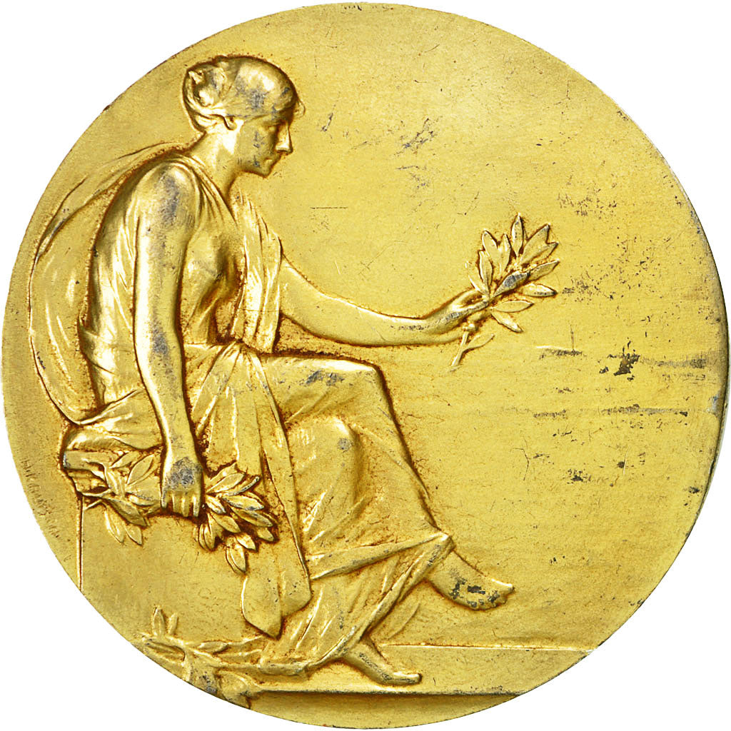 France, Medal, Femme Assise aux Rameaux, 1963, H. Kautsch, TTB+, Vermeil