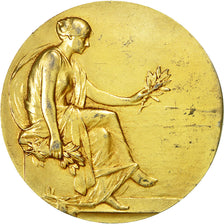 France, Medal, Femme Assise aux Rameaux, 1963, H. Kautsch, TTB+, Vermeil
