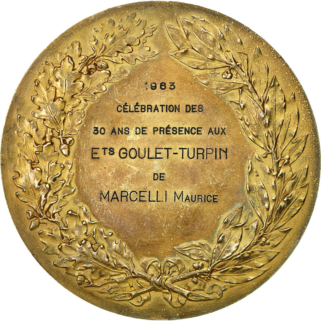 France, Medal, Femme Assise aux Rameaux, 1963, H. Kautsch, TTB+, Vermeil