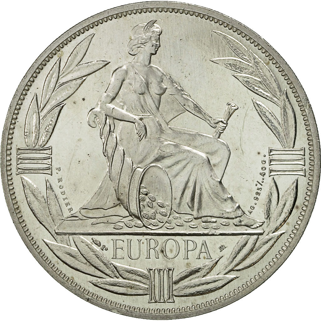 France, Medal, Ecu Europa, 1980, Rodier, MS(63), Silver