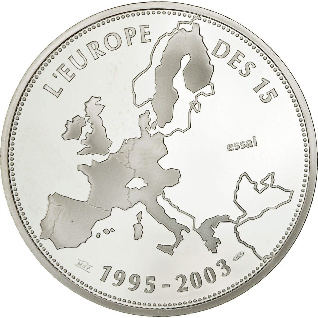 France, Medal, L'Europe des 15, 2003, Monnaie de Paris, MS(64), Silver