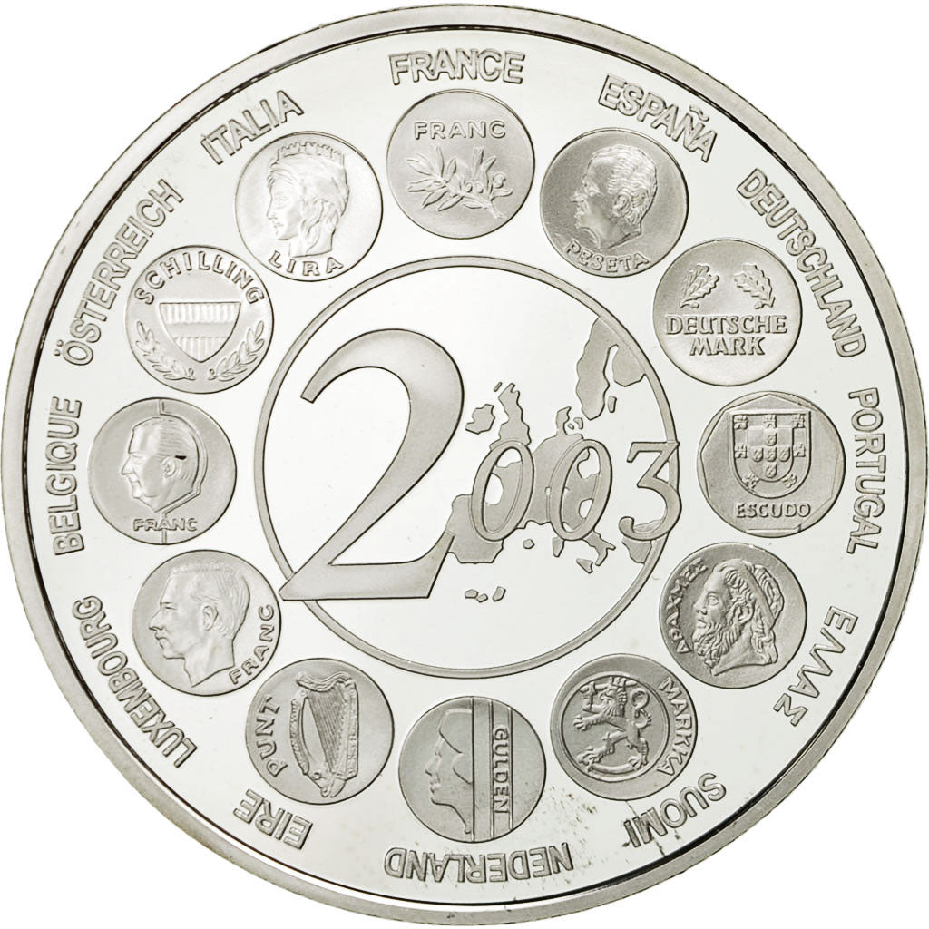 France, Medal, L'Europe des 15, 2003, Monnaie de Paris, MS(64), Silver