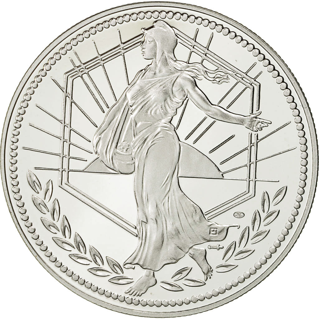 France, Medal, Essai Euro Marianne, 2001, Monnaie de Paris, MS(64), Silver